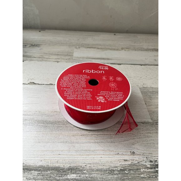 Roll of 100’x2” red nylon ribbon - Picture 1 of 5